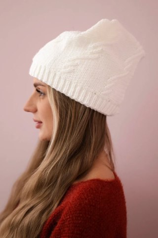 Czapka damska Lorena K377 biała uniwersalny