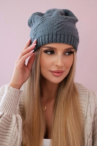 Czapka damska Lorena K377 ciemno szara uniwersalny
