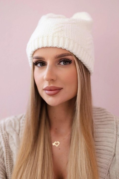 Czapka damska Lorena K377 ecru uniwersalny