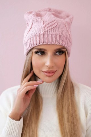 Czapka damska Majka K376 pudrowy róż uniwersalny