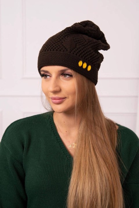 Czapka damska Maryna K407 brązowa uniwersalny