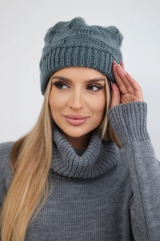 Czapka damska Nastia K373 ciemno szara uniwersalny