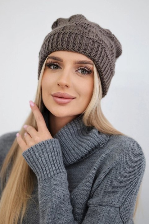 Czapka damska Nastia K373 mocca uniwersalny