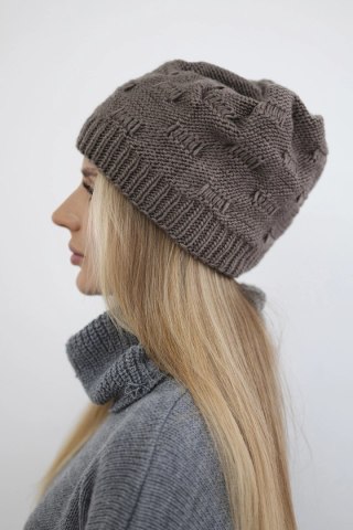 Czapka damska Nastia K373 mocca uniwersalny