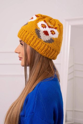 Czapka damska Ofelia K349 musztardowa uniwersalny