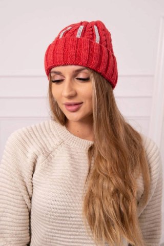 Czapka damska Selena K384 czerwona uniwersalny