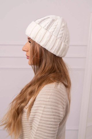 Czapka damska Selena K384 jasne ecru uniwersalny