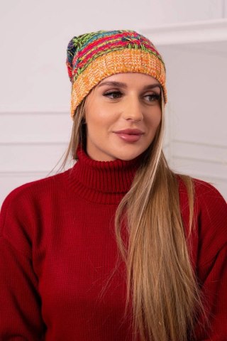 Czapka z polarem Klaudia K255 zielony neon+pomarańczowy uniwersalny