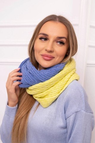 KN14 Komin damski dwukolorowy kiwi+jeansowy uniwersalny
