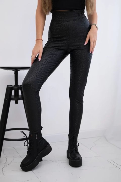 Spodnie legginsy z wysokim stanem czarne S-M-L