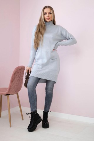 Sweter ze stójką jasny szary uniwersalny