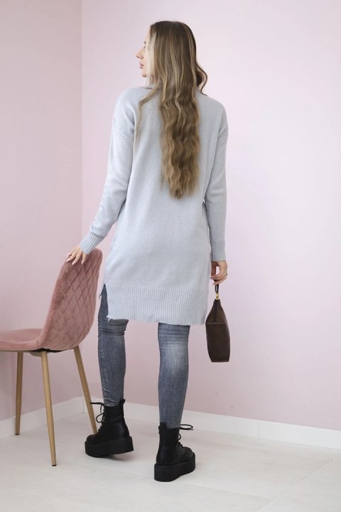 Sweter ze stójką jasny szary uniwersalny