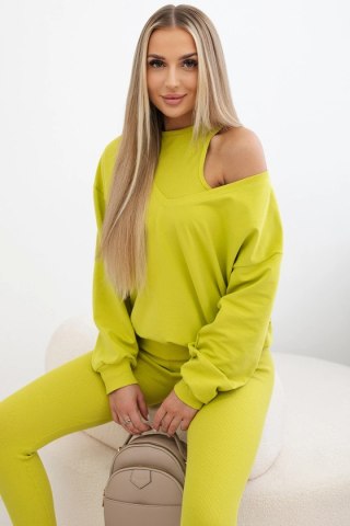 Komplet 3-częściowy bluza + top + legginsy kiwi uniwersalny