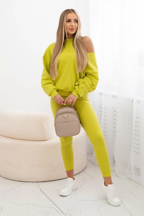 Komplet 3-częściowy bluza + top + legginsy kiwi uniwersalny