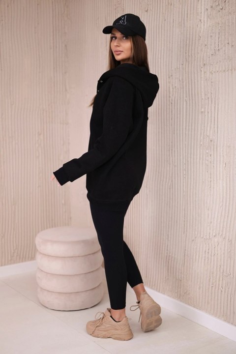 Komplet 3 w 1 bluza, top i legginsy czarny uniwersalny