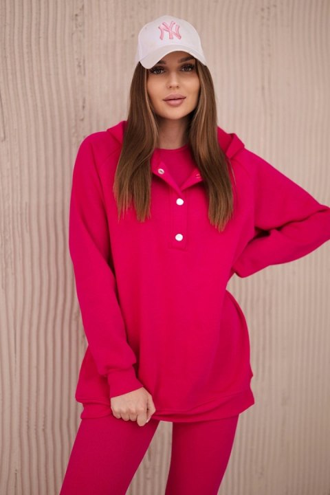 Komplet 3 w 1 bluza, top i legginsy fuksja uniwersalny