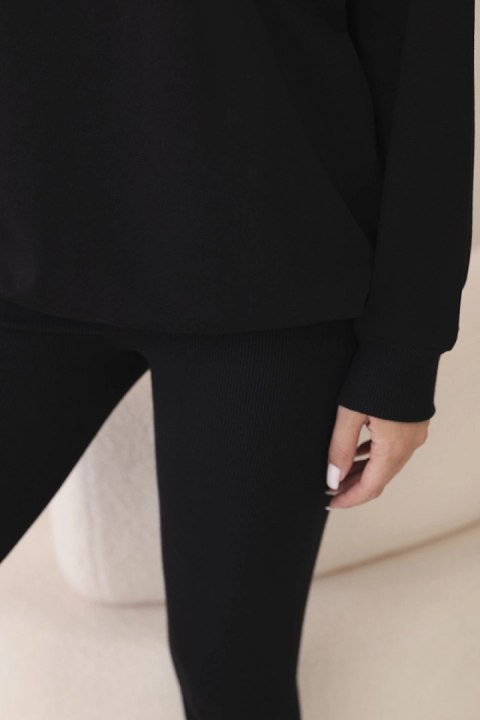 Komplet bawełniany bluza + legginsy czarny uniwersalny