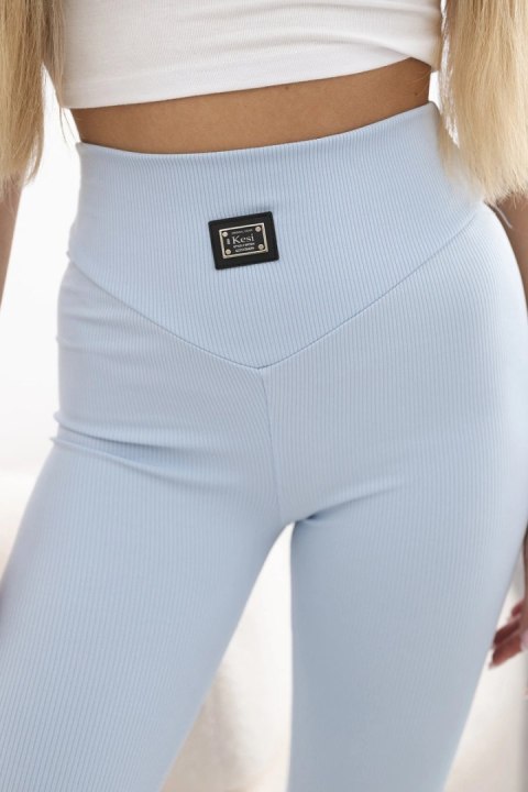 Legginsy prążkowane błękitne uniwersalny Legginsy prążkowane błękitne uniwersalny