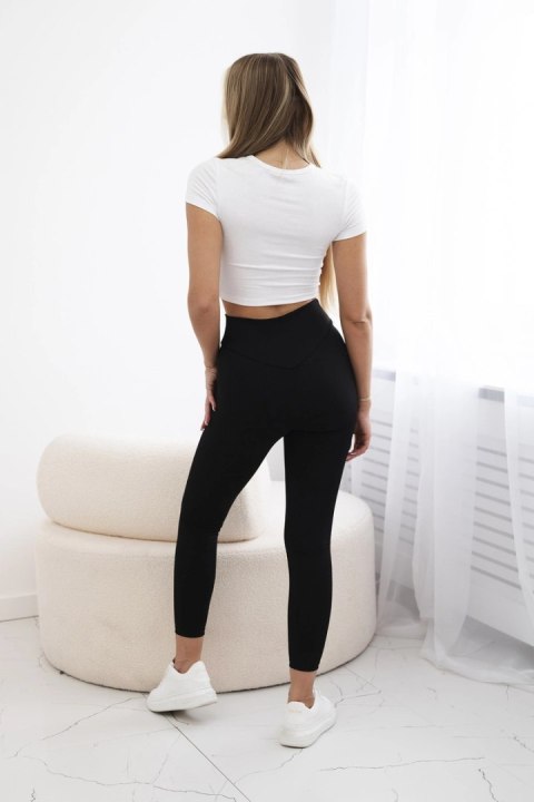 Legginsy prążkowane czarne uniwersalny Legginsy prążkowane czarne uniwersalny