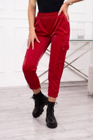 Spodnie cargo bordowe XL