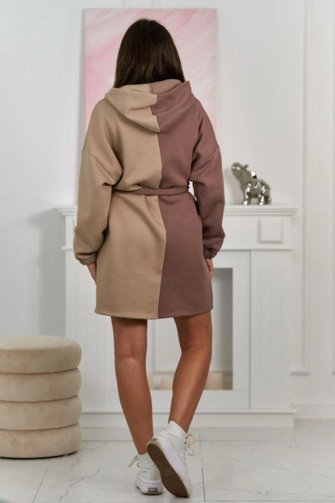Bluza ocieplana dwukolorowa ciemny beżowy + jasny beżowy uniwersalny