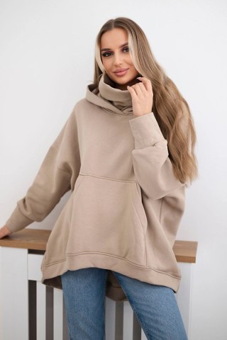 Bluza ocieplana oversize jasno beżowa uniwersalny