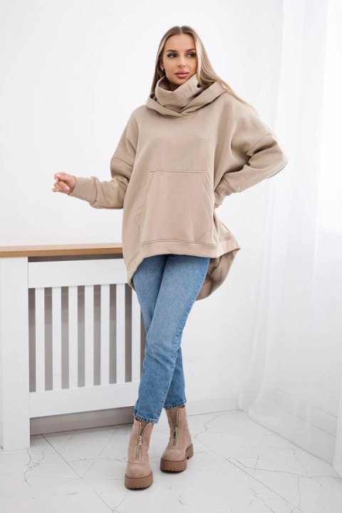 Bluza ocieplana oversize jasno beżowa uniwersalny