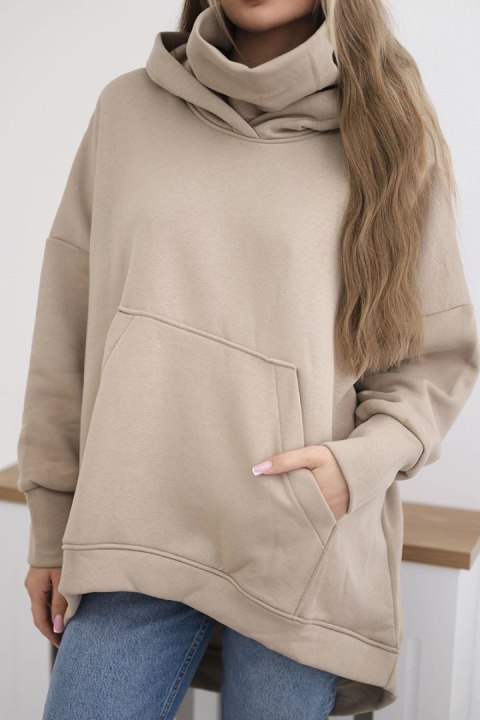 Bluza ocieplana oversize jasno beżowa uniwersalny