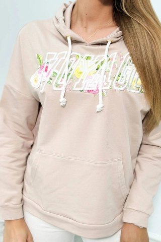 Bluza z napisem Voyage beżowa uniwersalny