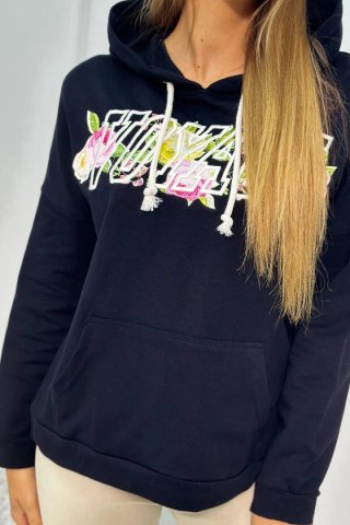 Bluza z napisem Voyage czarna uniwersalny