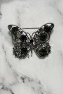 Broszka Motyl A-2-21-7 zielony + srebrny uniwersalny