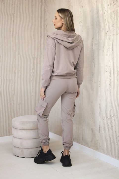 Komplet 3 w 1 bluza + top + spodnie ciemny beżowy uniwersalny Komplet 3 w 1 bluza + top + spodnie ciemny beżowy uniwersalny