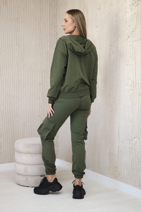 Komplet 3 w 1 bluza + top + spodnie khaki uniwersalny