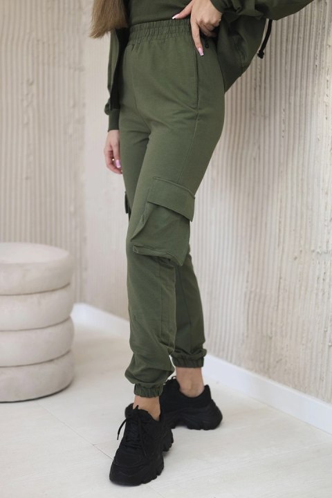 Komplet 3 w 1 bluza + top + spodnie khaki uniwersalny