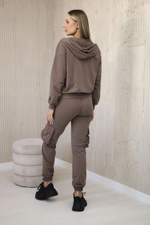 Komplet 3 w 1 bluza + top + spodnie mocca uniwersalny Komplet 3 w 1 bluza + top + spodnie mocca uniwersalny
