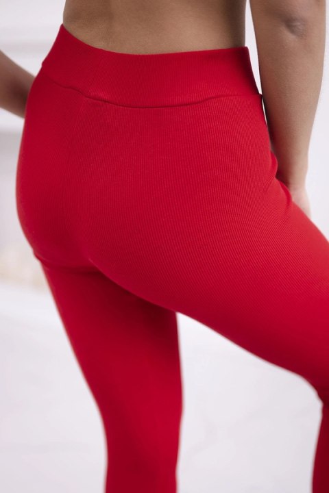 Komplet bawełniany bluza ocieplana + legginsy czerwony uniwersalny
