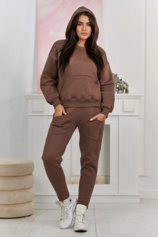 Komplet ocieplany bluza + spodnie mocca uniwersalny