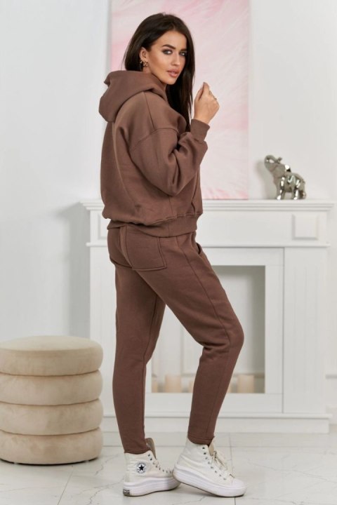Komplet ocieplany bluza + spodnie mocca uniwersalny