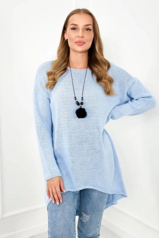 Sweter z naszyjnikiem niebieski uniwersalny