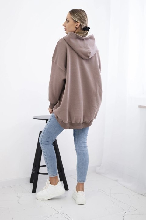 Bluza ocieplana z motywem truskawek mocca uniwersalny