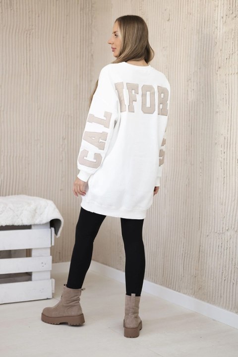 Bluza ocieplana z napisem California ecru uniwersalny