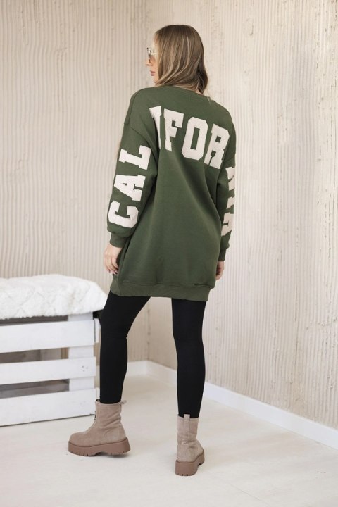 Bluza ocieplana z napisem California khaki uniwersalny