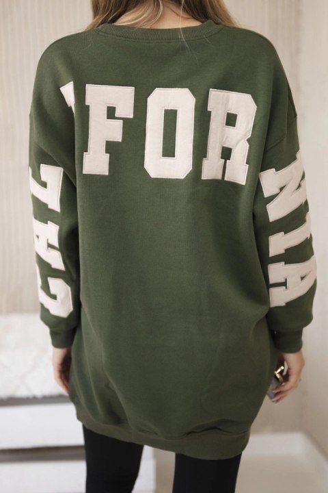 Bluza ocieplana z napisem California khaki uniwersalny