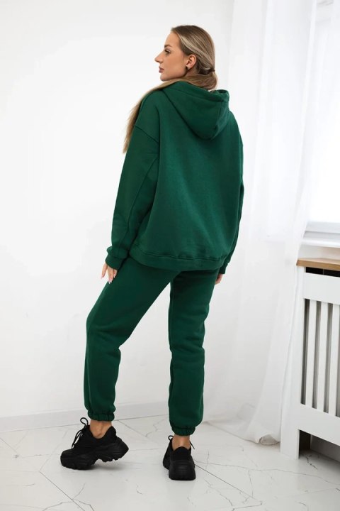 Komplet bawełniany ocieplany bluza + spodnie Brooklyn ciemny zielony uniwersalny