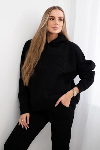 Komplet bawełniany ocieplany bluza + spodnie Brooklyn czarny uniwersalny