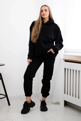 Komplet bawełniany ocieplany bluza + spodnie Brooklyn czarny uniwersalny