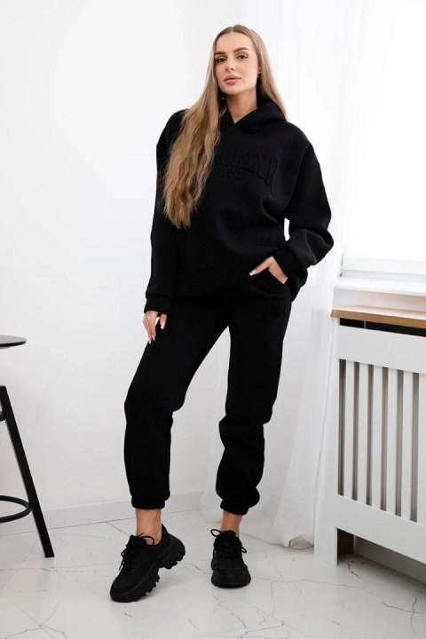 Komplet bawełniany ocieplany bluza + spodnie Brooklyn czarny uniwersalny