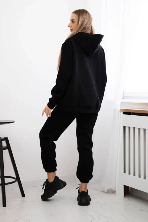 Komplet bawełniany ocieplany bluza + spodnie Brooklyn czarny uniwersalny