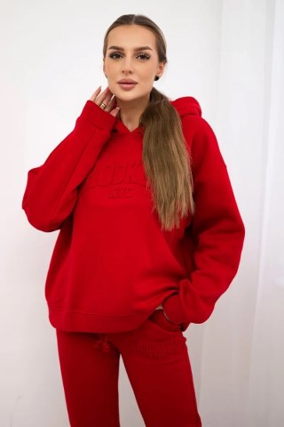 Komplet bawełniany ocieplany bluza + spodnie Brooklyn czerwony uniwersalny