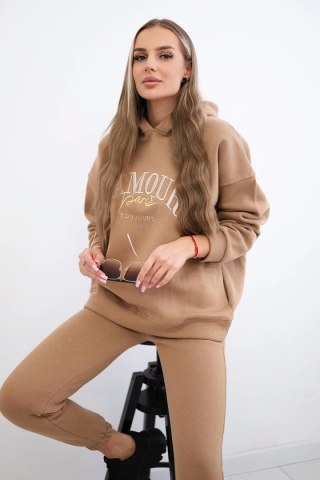 Komplet ocieplany L'Amour camelowy uniwersalny